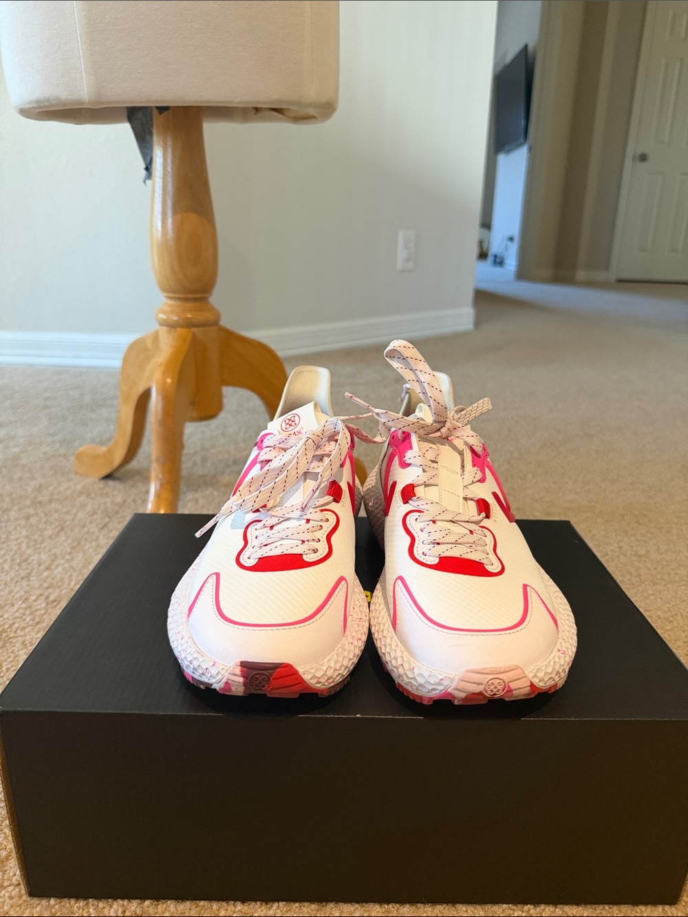 Woman White & Pink Athletic Sneakers